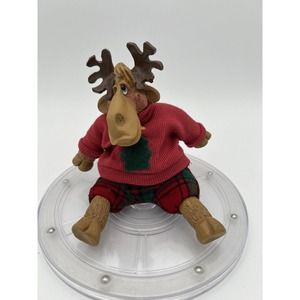 Russ Berrie Country Folks Christmas Max the Moose Shelf Sitter Ornament Decor